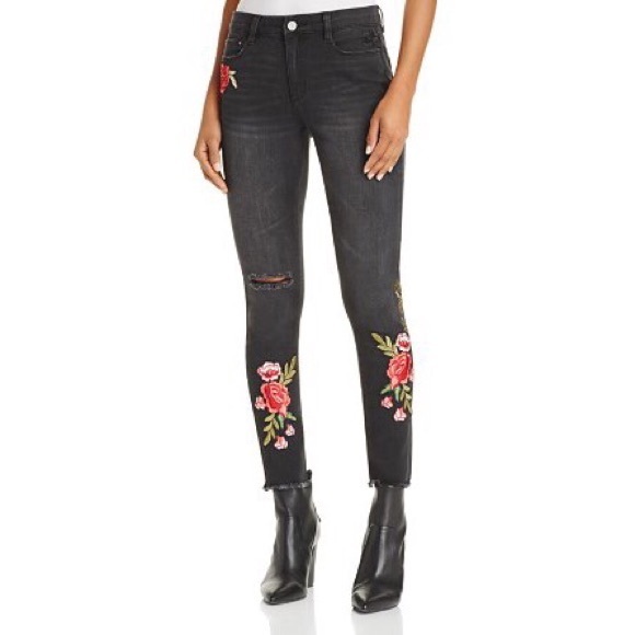 black jeans with rose
